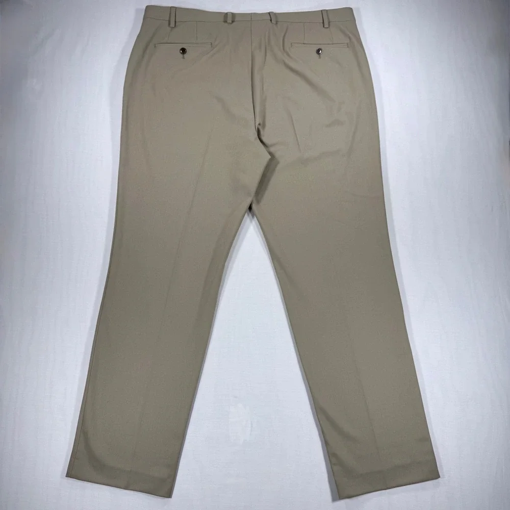 Michael Kors Mens Khaki Tan Dress Pants Recycled Stretch Trousers 40W 32L Luxury